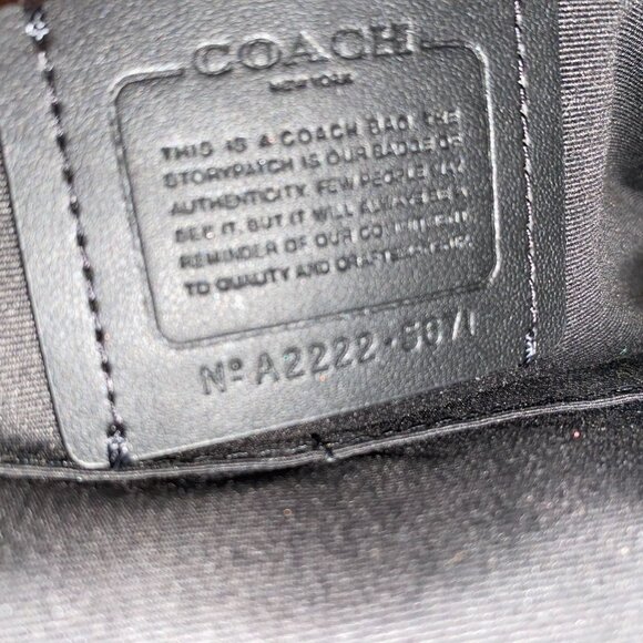 COACH Signature Canvas & Brown Black Leather 5671 Court Backpack - Picture 6 of 6